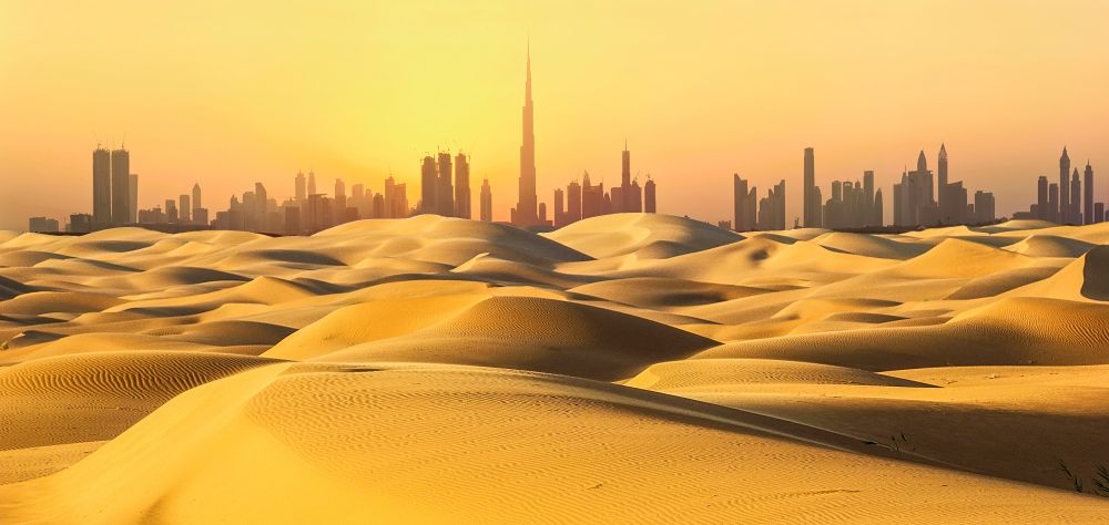 Moderní architektura a pobřeží Dubaje